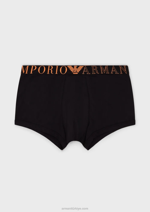erkekler Armani logolu bel bantlı mikrofiber boxer külotT8HD1778