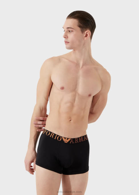erkekler Armani logolu bel bantlı mikrofiber boxer külotT8HD1778