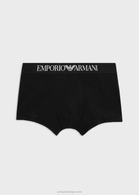 erkekler Armani logolu belli basic boxer külot siyah T8HD1777