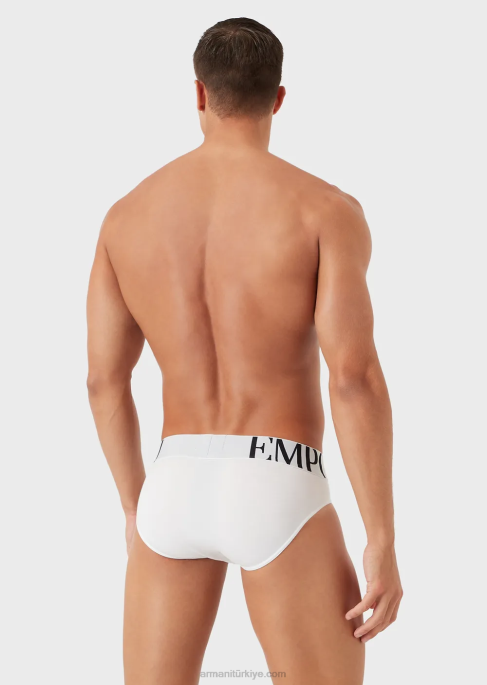 erkekler Armani temel megalogo özeti beyaz T8HD1791