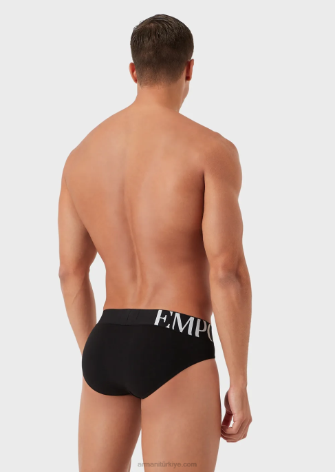 erkekler Armani temel megalogo özeti siyah T8HD1790