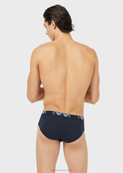 erkekler Armani temel monogram logolu üçlü külot paketi çok renkli T8HD1799