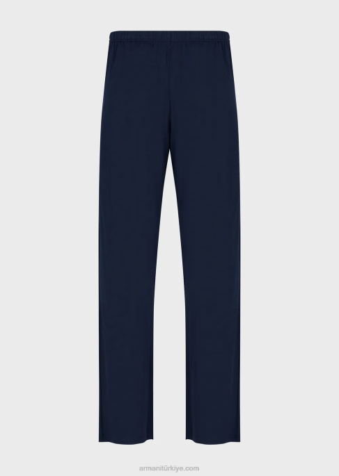 erkekler Armani viskon günlük pantolon lacivert T8HD1809