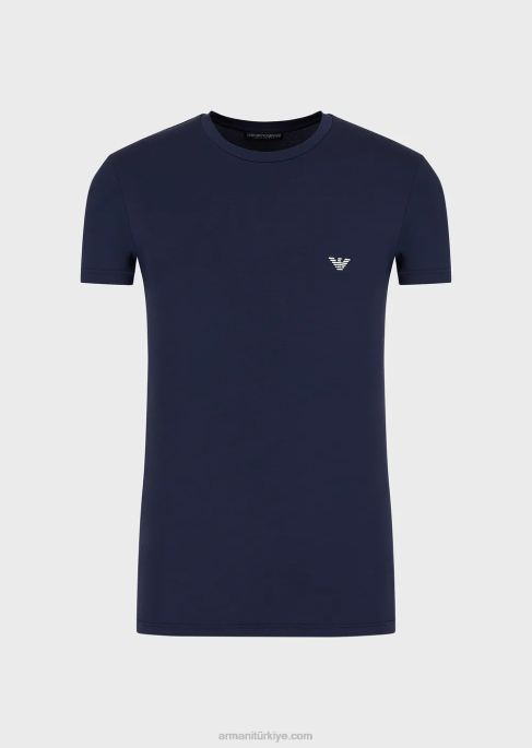 erkekler Armani yumuşak modal dar kesim atlet lacivert T8HD1813
