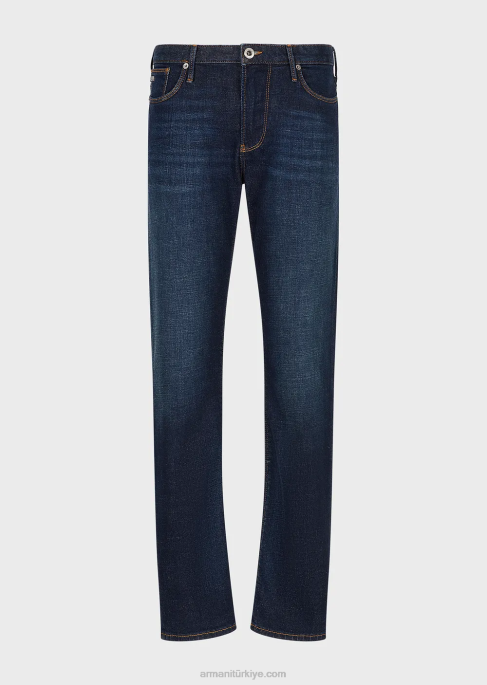 erkekler Armani j06 dar kesim, basic kot pantolon mavi T8HD1154