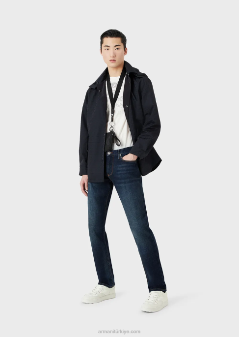 erkekler Armani j06 dar kesim, basic kot pantolon mavi T8HD1154