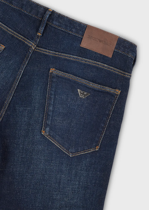 erkekler Armani j06 dar kesim, basic kot pantolon mavi T8HD1154