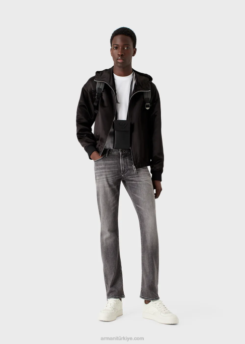 erkekler Armani j06 dar kesim organik kot pantolon gri T8HD1160