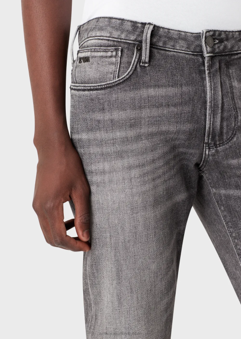 erkekler Armani j06 dar kesim organik kot pantolon gri T8HD1160