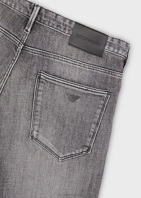 erkekler Armani j06 dar kesim organik kot pantolon gri T8HD1160