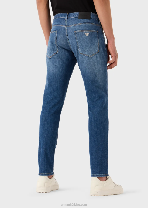 erkekler Armani j06 dar kesim rahat kot pantolon açık mavi T8HD1156