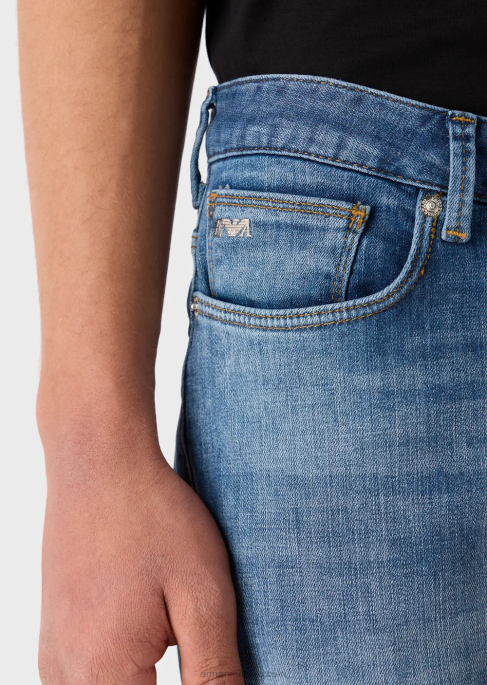 erkekler Armani j06 dar kesim rahat kot pantolon açık mavi T8HD1156