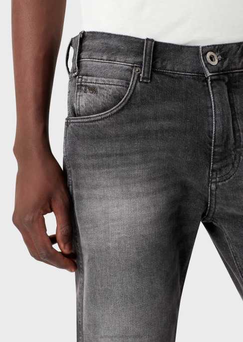 erkekler Armani j16 dar kesim, taşlanmış, vintage görünümlü, kot pantolon gri T8HD1174