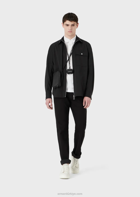 erkekler Armani j21 normal kesim, rahat denim dimi kot pantolon siyah T8HD1212