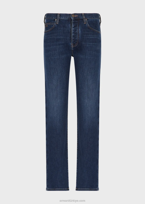 erkekler Armani j21 yıkanmış, normal kesim, fitilli rahat kot pantolon kot T8HD1211