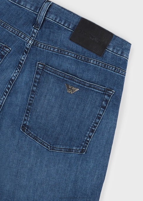 erkekler Armani j45 normal kesim, hafif yıkama kot pantolon kot T8HD1203