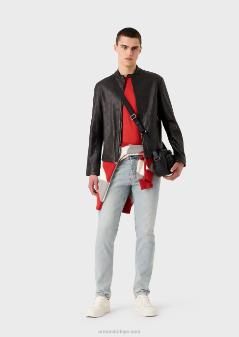 erkekler Armani j75 dar kesim soluk kot pantolon açık mavi T8HD1162