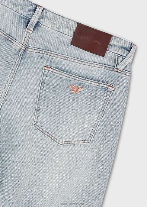 erkekler Armani j75 dar kesim soluk kot pantolon açık mavi T8HD1162