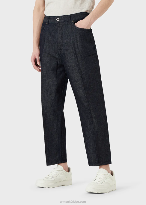 erkekler Armani j79 bol kesim soluk hafif kot pantolon kot T8HD1152