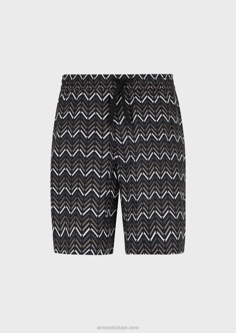 erkekler Armani büzgü ipli boydan boya desenli liyosel board şort model T8HD1404