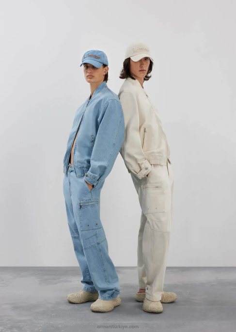 erkekler Armani denim kargo pantolonT8HD1373