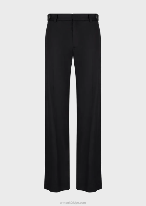 erkekler Armani hafif pamuklu saten chino siyah T8HD1458