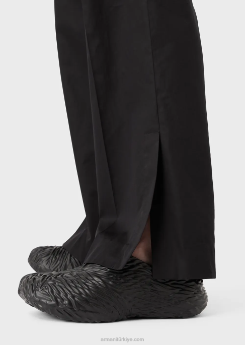 erkekler Armani hafif pamuklu saten chino siyah T8HD1458