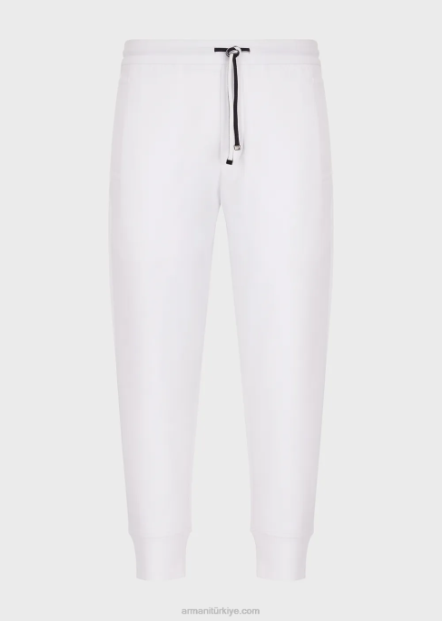 erkekler Armani çift ​​jarse koşucular beyaz T8HD1391