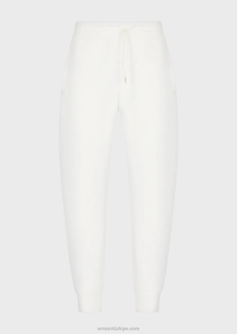 erkekler Armani çift ​​jarse koşucular beyaz T8HD1418