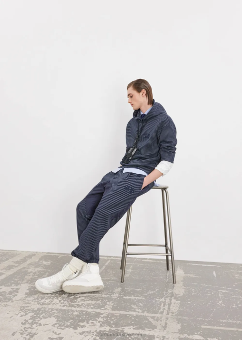 erkekler Armani ince çizgili jarse joggerT8HD1426