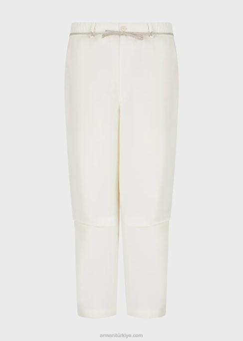 erkekler Armani ip kemerli sıvı krep pantolonT8HD1372