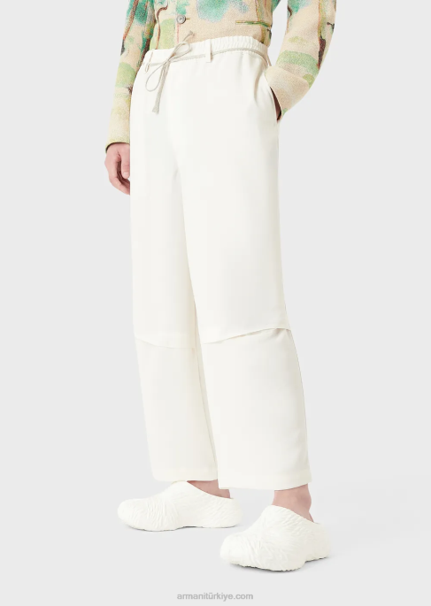 erkekler Armani ip kemerli sıvı krep pantolonT8HD1372