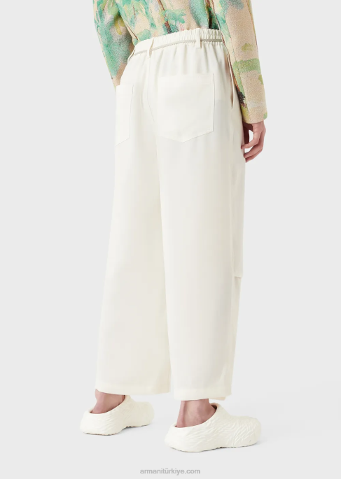 erkekler Armani ip kemerli sıvı krep pantolonT8HD1372