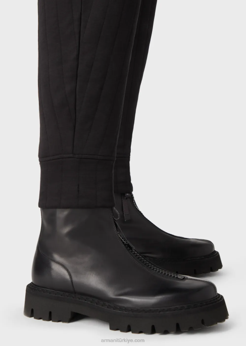 erkekler Armani kapitone jarse joggers siyah T8HD1428