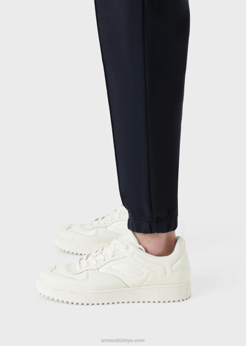 erkekler Armani nervürlü modal jarse pantolon lacivert T8HD1412