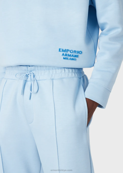 erkekler Armani nervürlü modal jarse pantolon masmavi T8HD1411