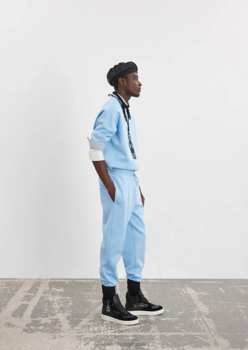 erkekler Armani nervürlü modal jarse pantolon masmavi T8HD1411