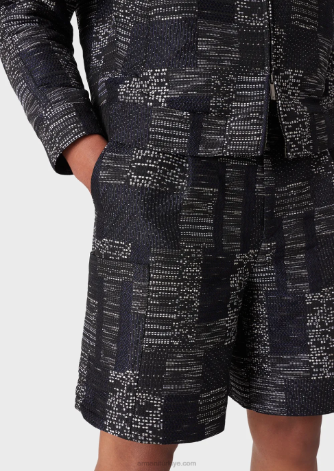 erkekler Armani patchwork efektli vanise jakarlı board şort model T8HD1405