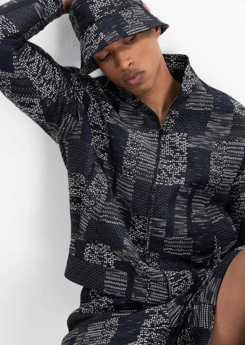 erkekler Armani patchwork efektli vanise jakarlı board şort model T8HD1405