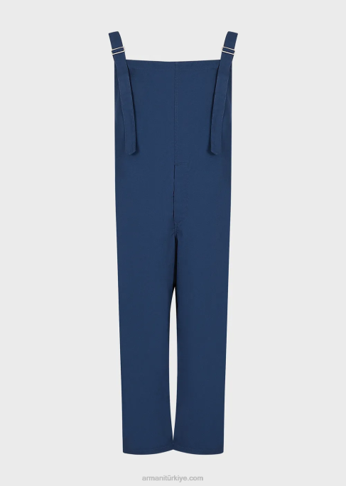 erkekler Armani sürdürülebilir koleksiyon geri dönüştürülmüş kanvas tulumlar mavi T8HD1523