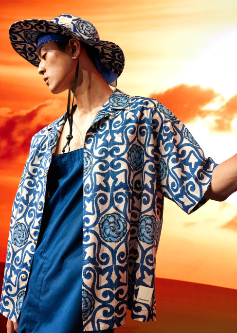 erkekler Armani sürdürülebilir koleksiyon geri dönüştürülmüş kanvas tulumlar mavi T8HD1523