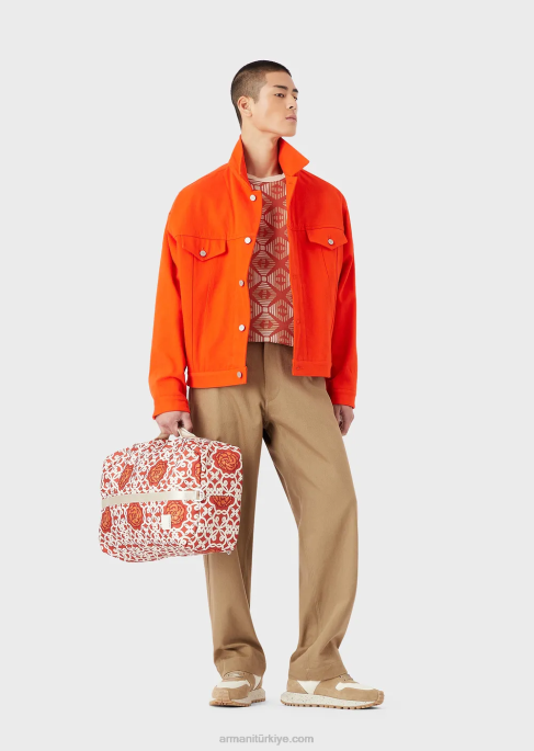 erkekler Armani sürdürülebilir koleksiyon organik boğa pantolon deve T8HD1514