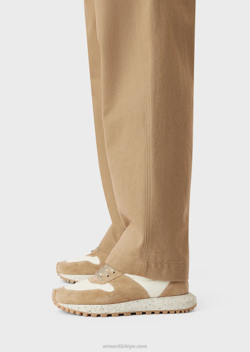 erkekler Armani sürdürülebilir koleksiyon organik boğa pantolon deve T8HD1514