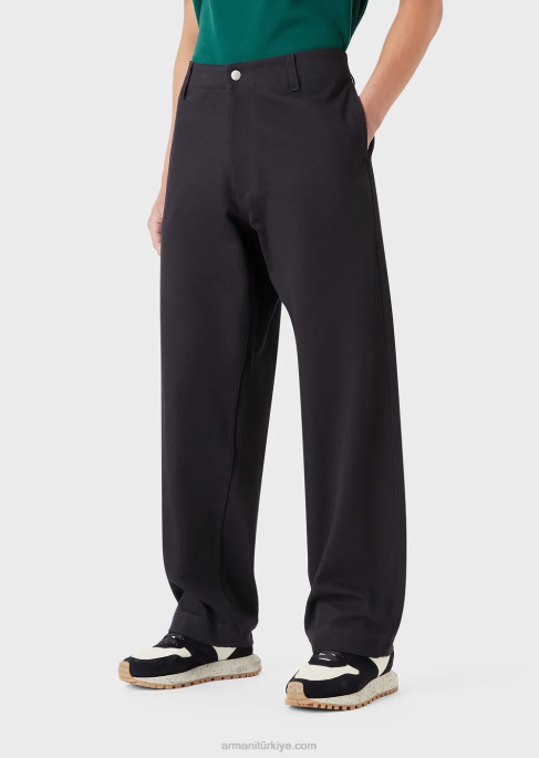 erkekler Armani sürdürülebilir koleksiyon organik boğa pantolon gece yarısı mavisi T8HD1515