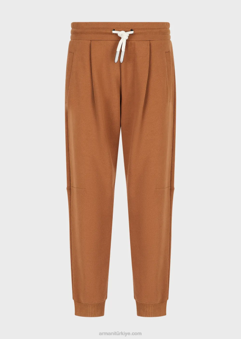 erkekler Armani sürdürülebilir koleksiyon pürüzsüz yüzeyli organik jarse polar jogger bej T8HD1435