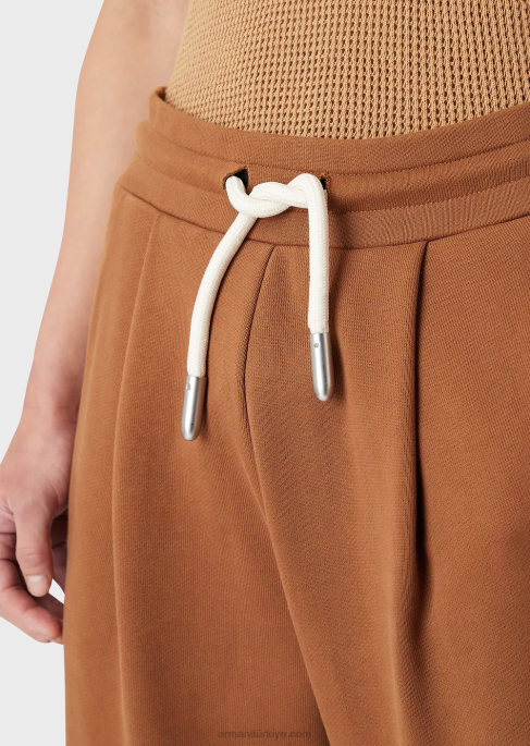 erkekler Armani sürdürülebilir koleksiyon pürüzsüz yüzeyli organik jarse polar jogger bej T8HD1435