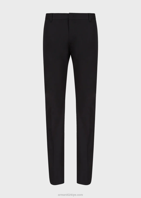 erkekler Armani streç pamuklu chinos siyah T8HD1506