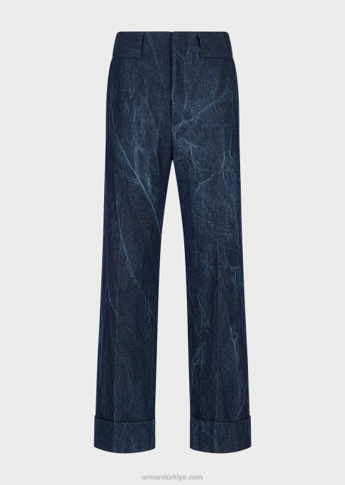 erkekler Armani taş yıkanmış kot pantolonT8HD1371