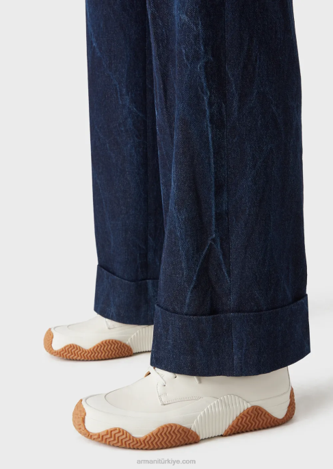 erkekler Armani taş yıkanmış kot pantolonT8HD1371