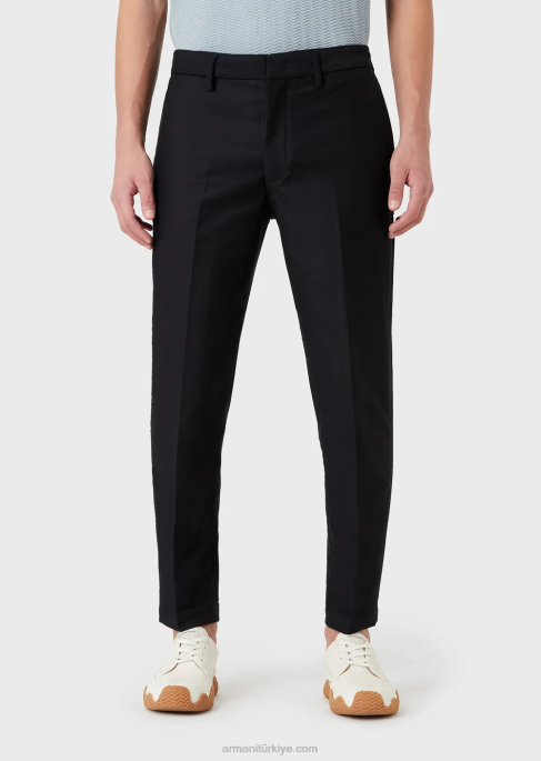 erkekler Armani trikotin efektli jarse chino lacivert T8HD1476